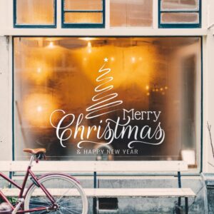 Χριστουγεννιάτικο Αυτοκόλλητο Merry Christmas Tree