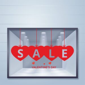 Εκπτωτικό Αυτοκόλλητο Hanging Hearts