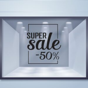 Εκπτωτικό Αυτοκόλλητο Minimal Super Sale