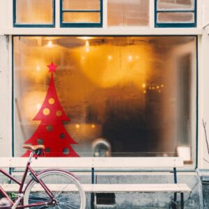 Χριστουγεννιάτικο Αυτοκόλλητο Red Minimal Christmas Tree