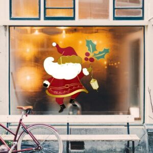 Χριστουγεννιάτικο Αυτοκόλλητο Santa Lantern