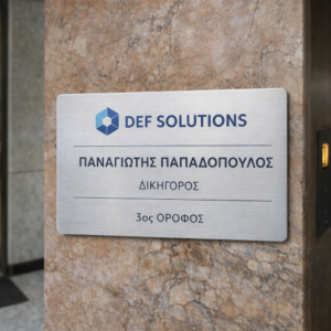 Επαγγελματική Πινακίδα Εισόδων και Γραφείων