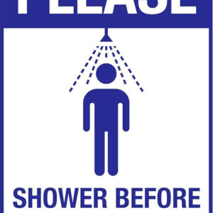 Πινακίδα Ξενοδοχείου Shower Before Entering Pool