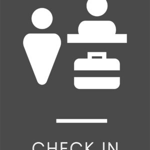 Πινακίδα Ξενοδοχείου Reception / Check In – Minimal Design