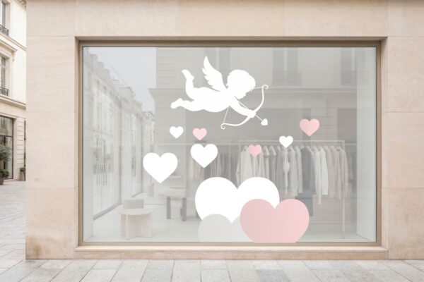 Αυτοκόλλητο βιτρίνας Βαλεντίνου Cupid of Love | Blueprint.gr