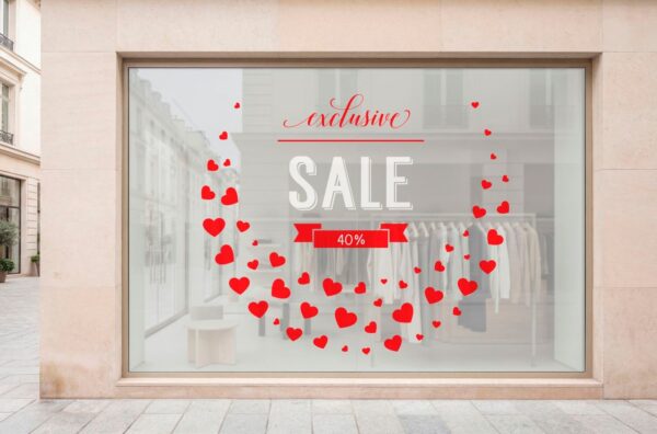 Αυτοκόλλητο βιτρίνας Βαλεντίνου Exclusive Valentine’s Sale | Blueprint.gr