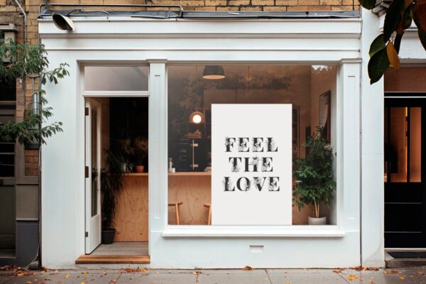 Αυτοκόλλητο βιτρίνας Βαλεντίνου Feel the Love | Blueprint.gr