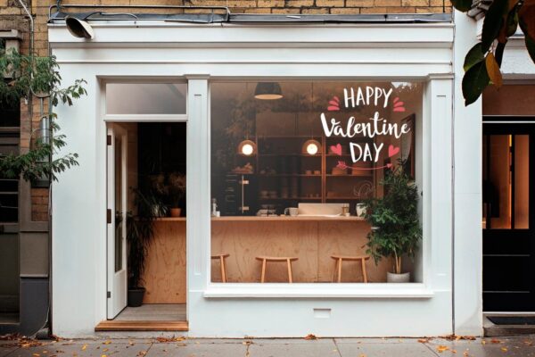 Αυτοκόλλητο βιτρίνας Βαλεντίνου Happy Valentine Day | Blueprint.gr