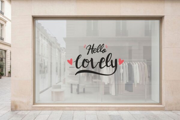 Αυτοκόλλητο βιτρίνας Βαλεντίνου Hello Lovely | Blueprint.gr