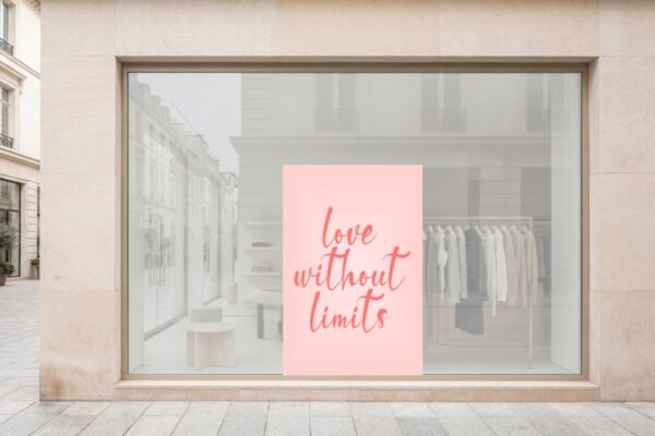 Αυτοκόλλητο βιτρίνας Βαλεντίνου Love Without Limits | Blueprint.gr