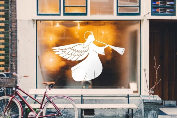 Χριστουγεννιάτικο αυτοκόλλητο βιτρίνας Christmas Angel | Blueprint.gr