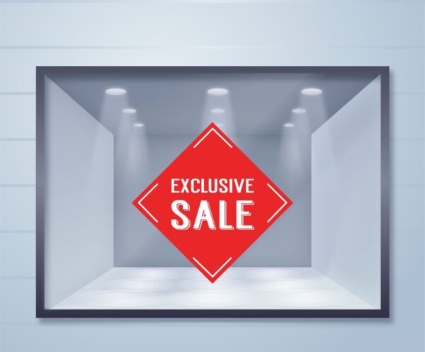 Εκπτωτικό αυτοκόλλητο βιτρίνας Exclusive Diamond Sale | Blueprint.gr