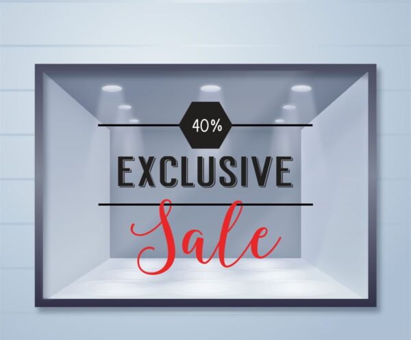 Εκπτωτικό αυτοκόλλητο βιτρίνας Exclusive Sale | Blueprint.gr