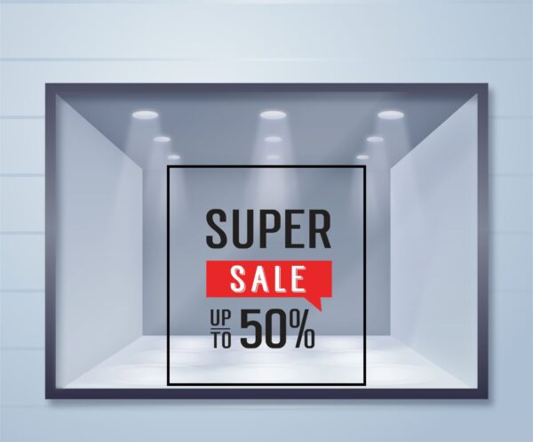 Εκπτωτικό αυτοκόλλητο βιτρίνας Instant Sale | Blueprint.gr