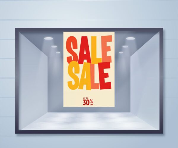 Εκπτωτικό αυτοκόλλητο βιτρίνας Sale Statement | Blueprint.gr