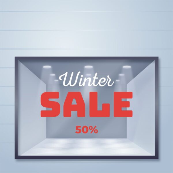 Εκπτωτικό αυτοκόλλητο βιτρίνας Winter Sales | Blueprint.gr