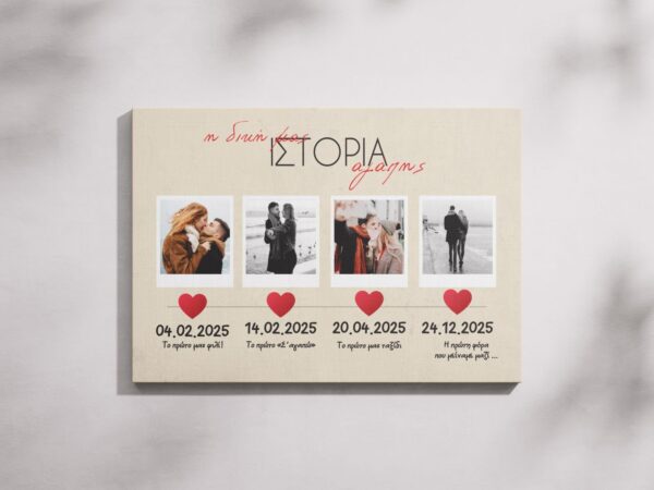Πίνακας σε καμβά Valentine's «Our Love Story» | Blueprint.gr
