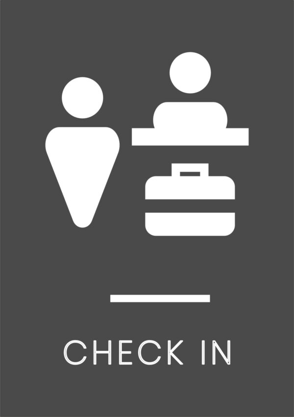 Πινακίδα ξενοδοχείου Reception / Check In | Blueprint.gr