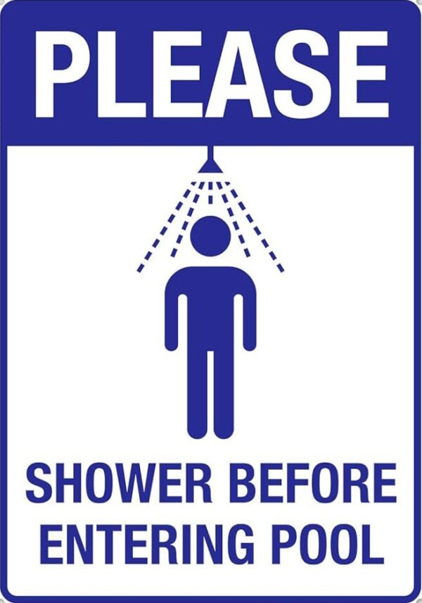 Πινακίδα ξενοδοχείου «Shower Before Entering Pool» | Blueprint.gr