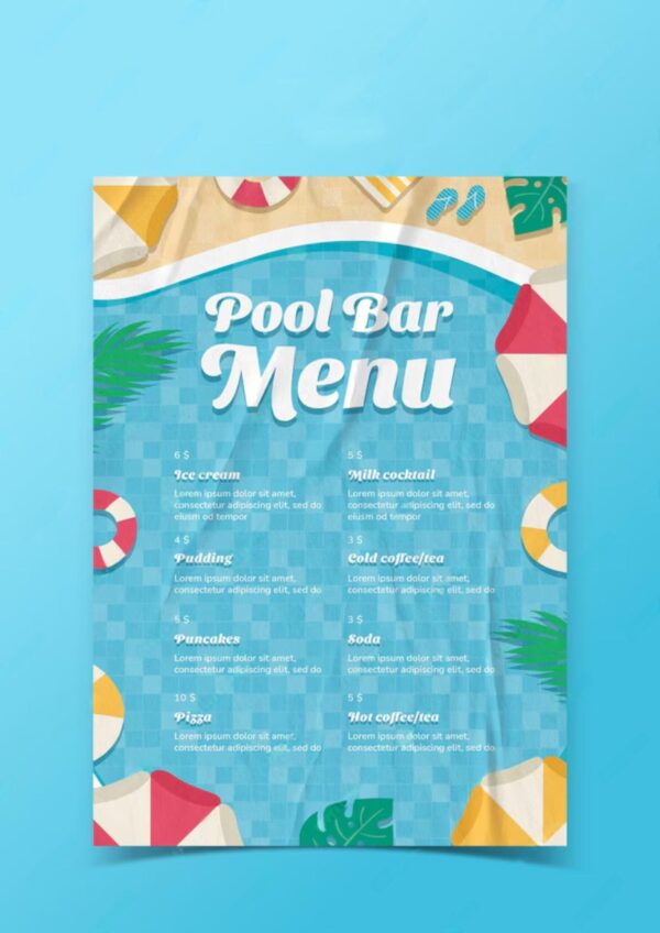 Pool menu από συνθετικό αδιάβροχο υλικό | Blueprint.gr